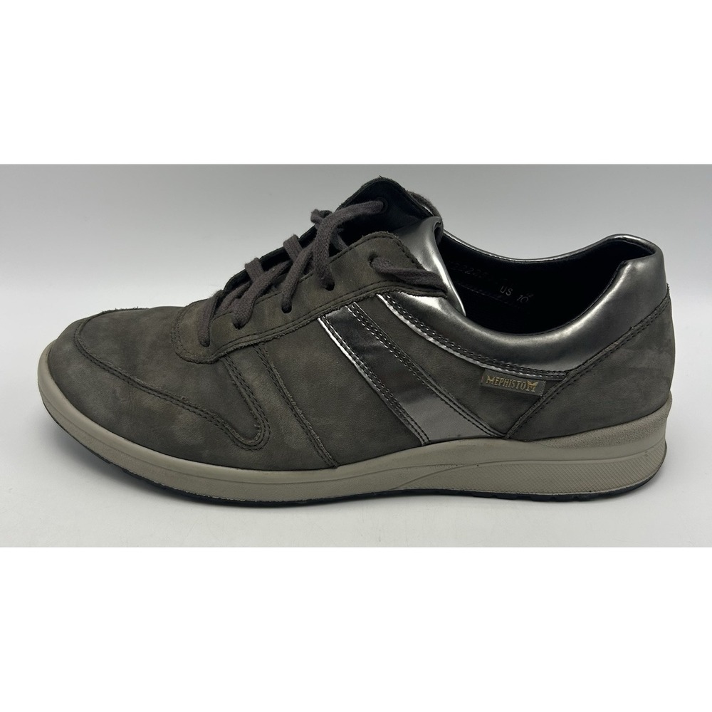 Mephisto Sneakers Womens 10 Grey Silver Suede Leather Runoff Air Jet System
